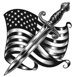 Classic Americana Sword With Flag