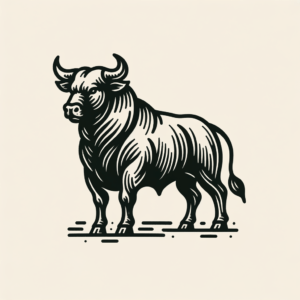 Classic Americana Taurus Bull With Traditional Tattoo Style