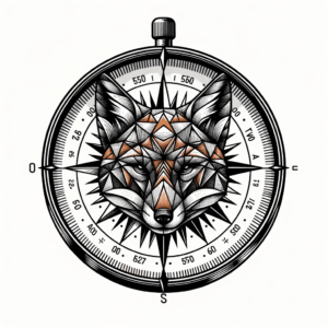 Compass With A Delicate, Geometric Fox Design