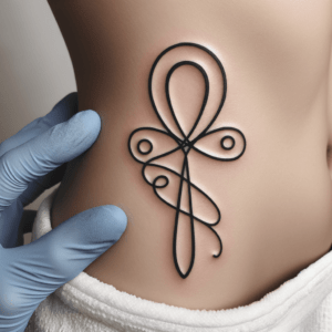 Continuous-Line Ankh With Swirl