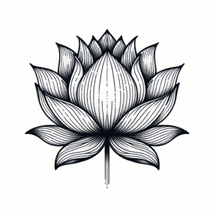 Continuous-Line Lotus With Seamless Lines