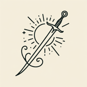 Continuous-Line Sword With Elegant Curve