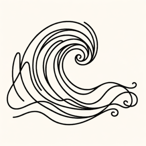 Continuous Line Wave With Fluid Form