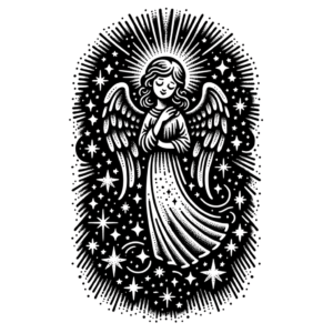 Cute Angel With Starry Background