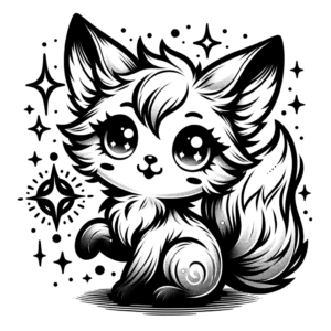 Cute, Anime-Style Magical Fox