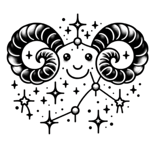 Cute Aries Constellation With Smiling Stars