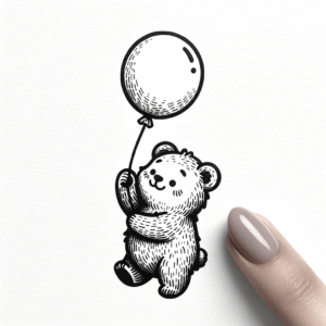 Cute Bear Holding A Balloon