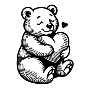 Cute Bear Hugging A Heart
