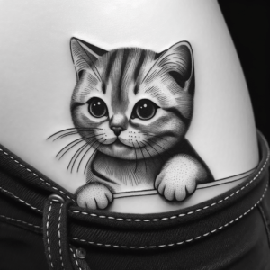 Cute Cat Peeking Out Of A Pocket
