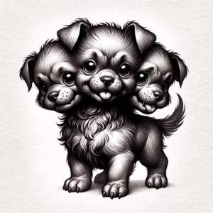 Cute Cerberus With Playful Expressions And Small Size