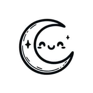 Cute Crescent Moon With Small Smile