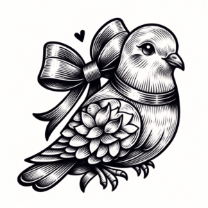 Cute Dove With A Bow