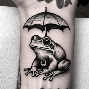 Cute Frog With A Tiny Umbrella