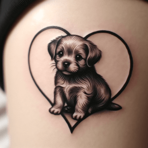 Cute Heart With A Puppy Inside