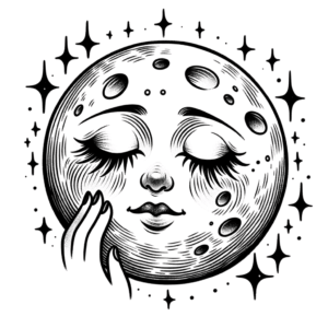 Cute Moon With A Sleepy Face