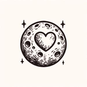 Cute Moon With Heart-Shaped Crater