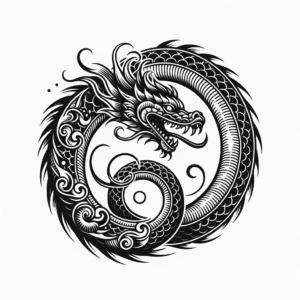 Cute Ouroboros With Charming Elements
