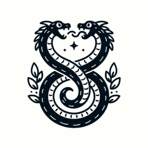 Cute Ouroboros With Playful Elements