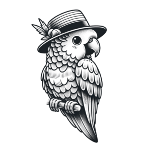 Cute Parrot With A Tiny Hat