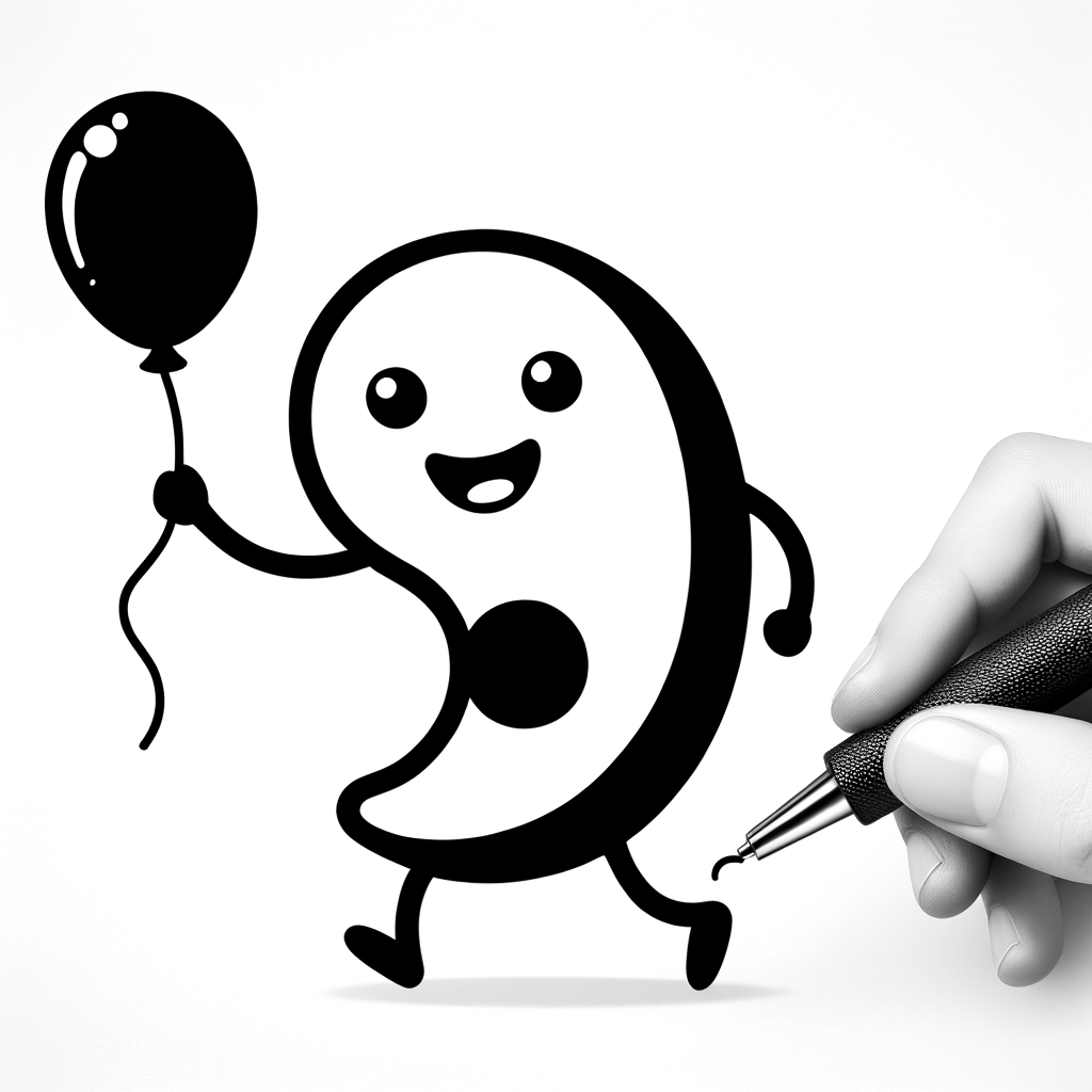 Cute Semicolon Holding A Balloon