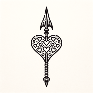 Cute Spartan Spear With Heart Motifs