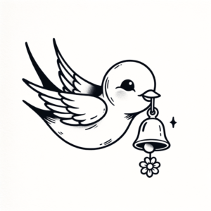 Cute Swallow With A Small Bell