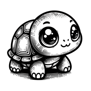 Cute Turtle With Big Eyes And Small Shell