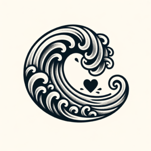 Cute Wave With Tiny Heart