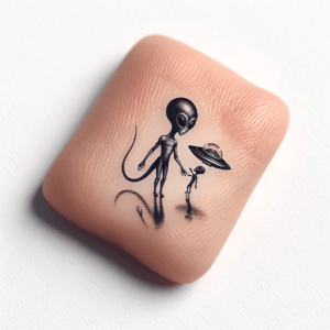 Dainty Alien With A Tiny Ufo