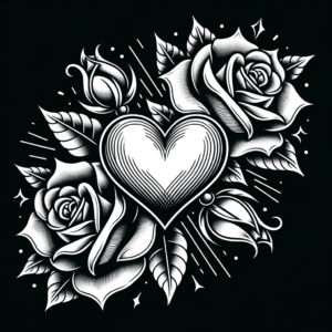 Dainty Chicano-Style Heart With Roses