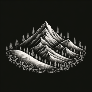 Dainty Mountain Peak With Tiny Trees