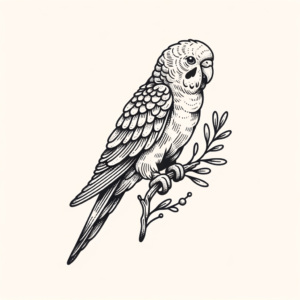 Dainty Parrot With A Tiny Branch