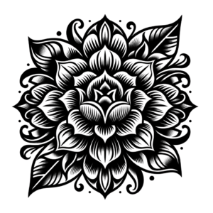 Detailed Chicano-Style Flower Shading