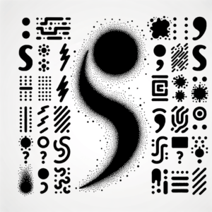 Detailed Trash Polka Semicolon Design