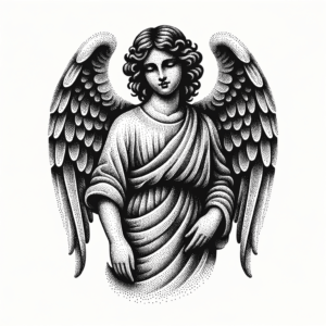 Dotwork Angel With Stippling Effect