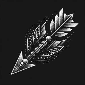 Dotwork Arrow With Stippled Shading