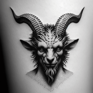Dotwork Baphomet With Stippled Shading