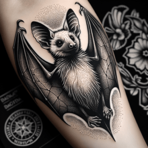 Dotwork Bat With Stippled Shading
