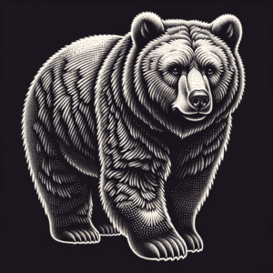 Dotwork Bear With Stippled Shading