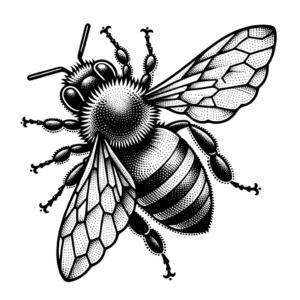Dotwork Bee, Intricate Shading