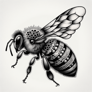 Dotwork Bee With Intricate Dots