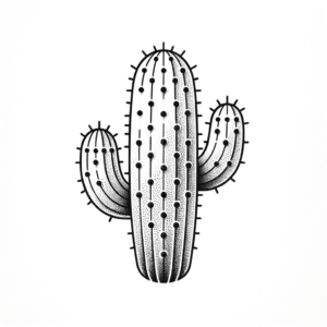 Dotwork Cactus With Intricate Dots
