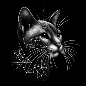 Dotwork Cat With Constellation