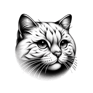 Dotwork Cat With Gradient Effect