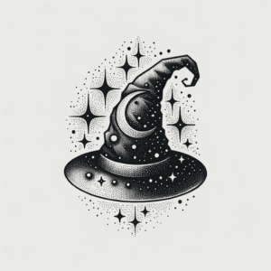 Dotwork Celestial Witch’S Hat