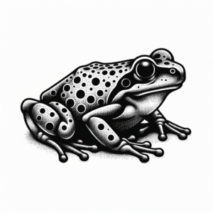 Dotwork Frog With Stippled Shading