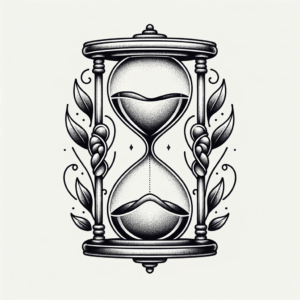 Dotwork Hourglass With Stippled, Shaded Features