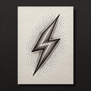 Dotwork Lightning Bolt With Precise Dots