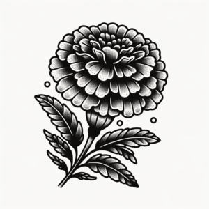 Dotwork Marigold With Stippled Shading