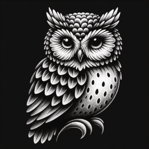 Dotwork Owl With Stippled Shading And Texture
